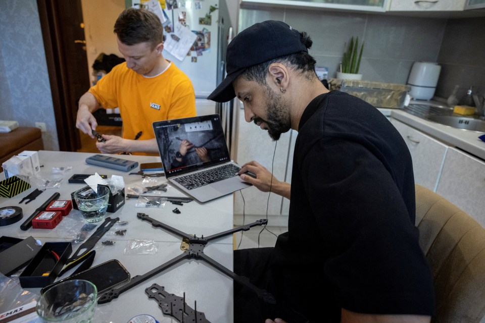 The volunteers following online instructions to build them