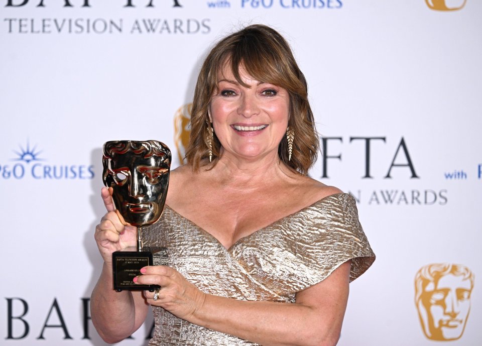 Lorraine Kelly with her Bafta award