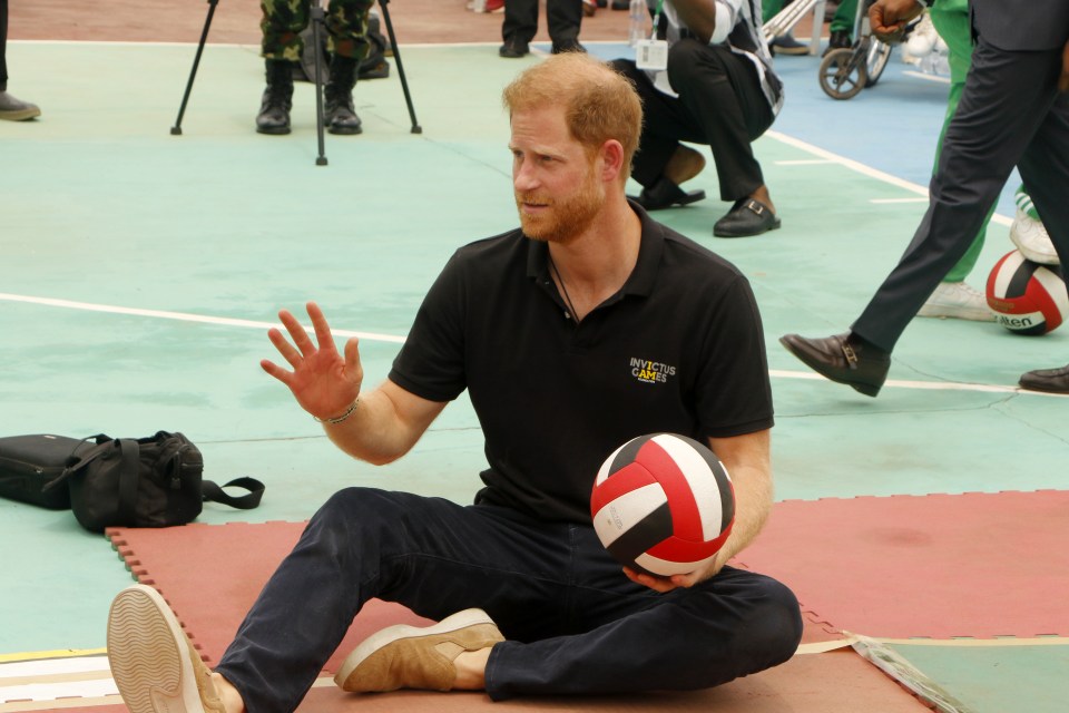 Prince Harry attends an exhibition sitting volleyball match at Nigeria Unconquered