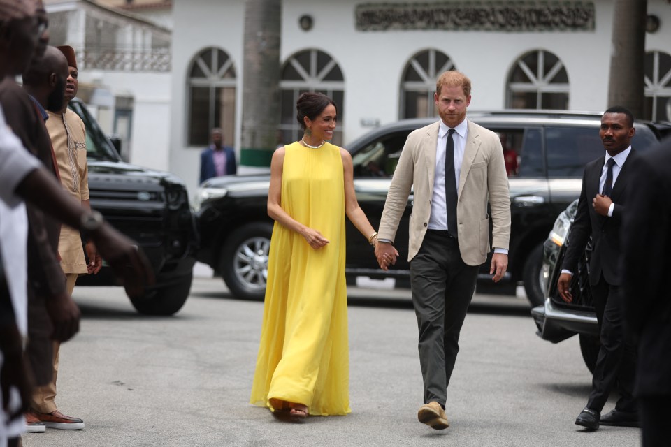 The royal couple arrive at the State Governor House in Lagos