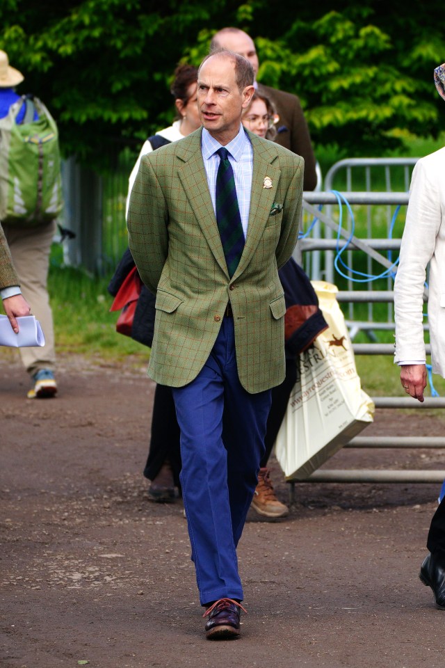 Prince Edward was seen chatting away to people today