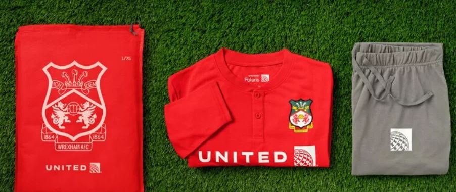 The Airline will be offering Wrexham AFC-themed pyjamas as part of its sponsorship deal with the Welsh club