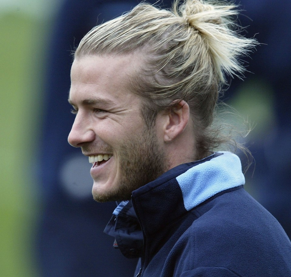 Becks grew out his blond locks just a year later and sported a pony tail in 2002.