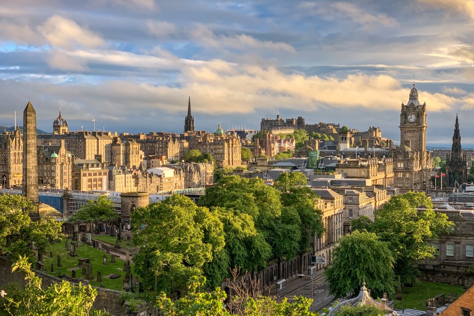 Edinburgh (pictured) was the highest ranked UK capital on the list