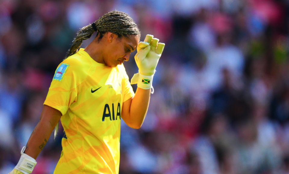 Spurs keeper Becky Spencer is left gutted after her mistake leads to a United goal