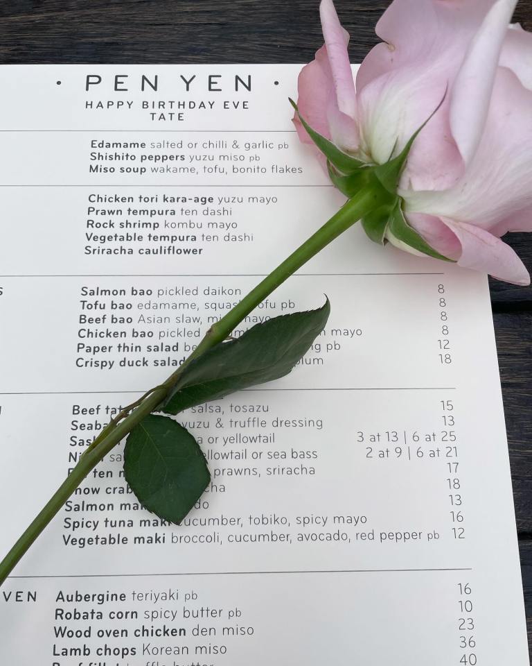 She designed a bespoke menu for the event