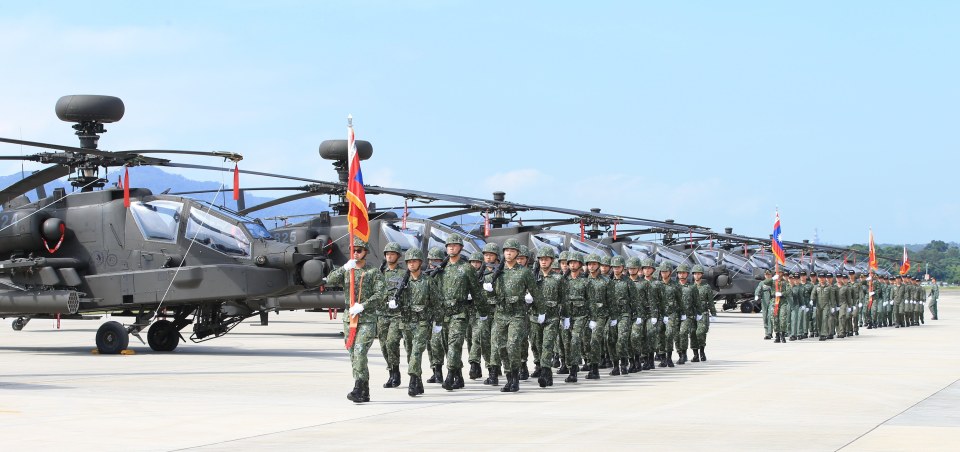 The Taiwanese army - pictured - have been steeling themselves for an attack from China for years