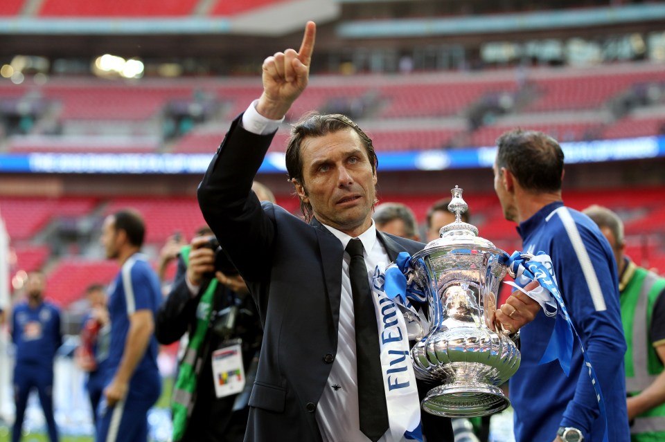 Conte won the FA Cup during his second season at Stamford Bridge