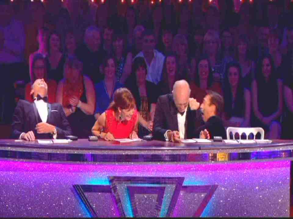 Bruno Tonioli provided a few laughs by falling off his chair