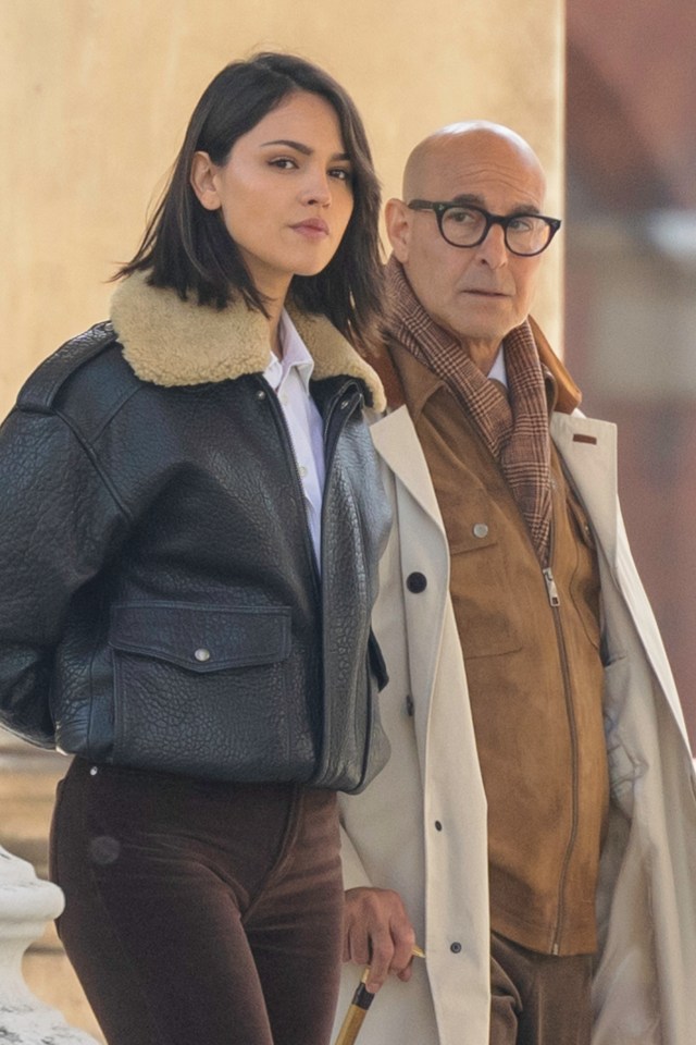 Stanley Tucci and Eiza Gonzalez wrapped up while filming scenes for Fountain Of Youth