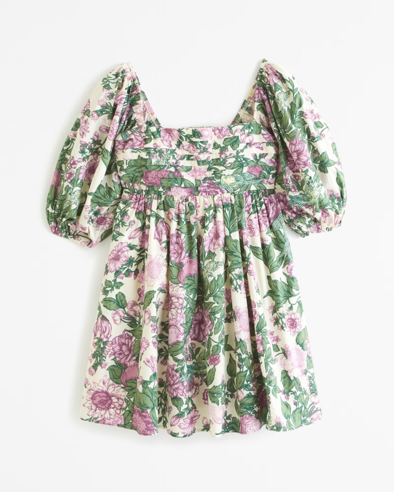 This mini dress from Abercrombie gives a nod to the look and gets extra points for its Bridgerton-esque floral design