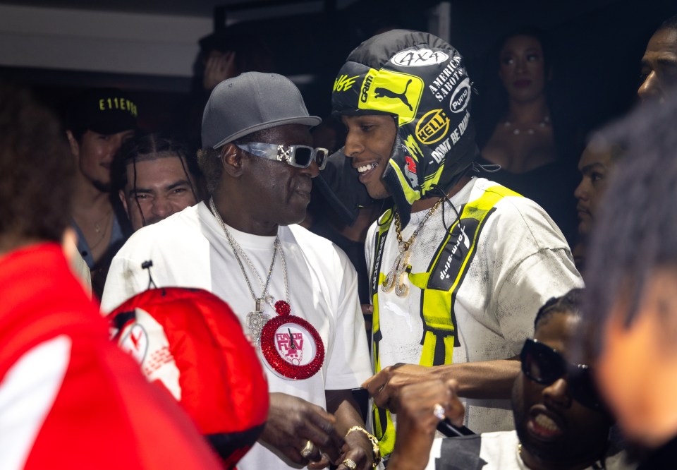 Flavor Flav and A$AP Rocky during Miami Race Week