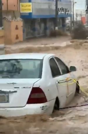 Cars were swept away in the swamps battering the Kingdom