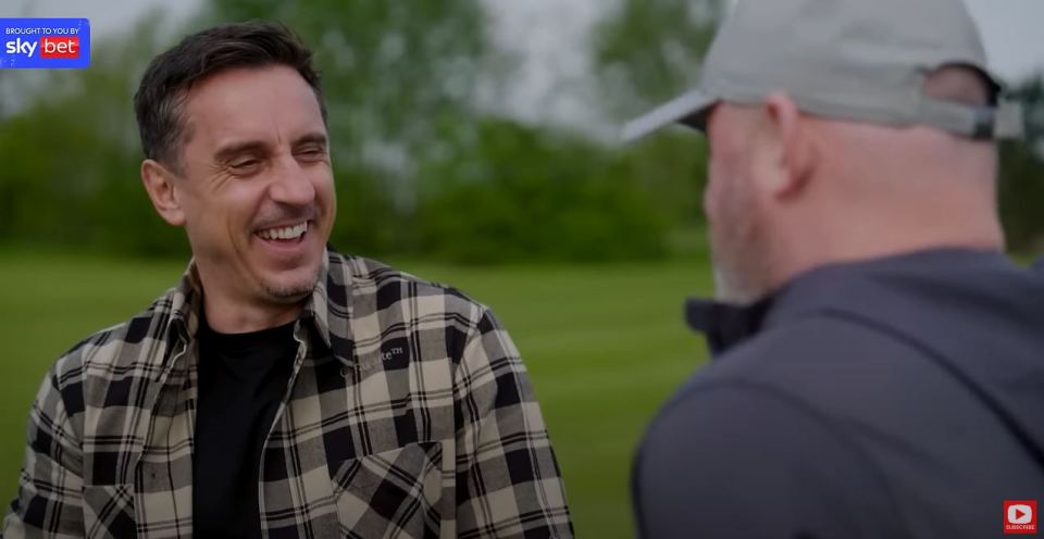 The former striker had Neville in stitches during their conversation