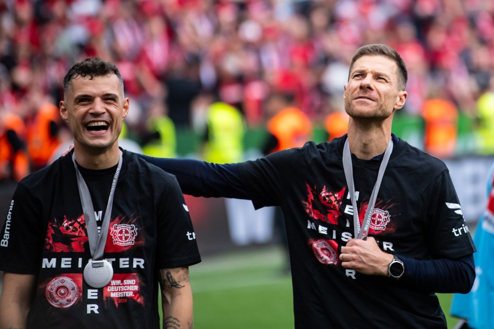 Xhaka beamed alongside boss Xabi Alonso