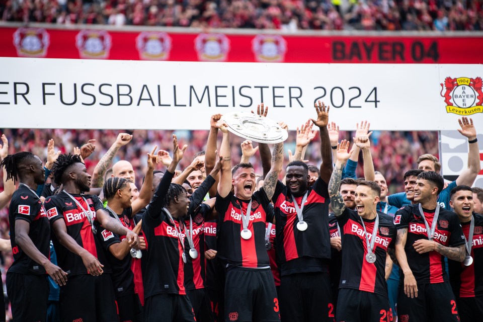 Xhaka lifted the trophy alongside his jubilant team-mates