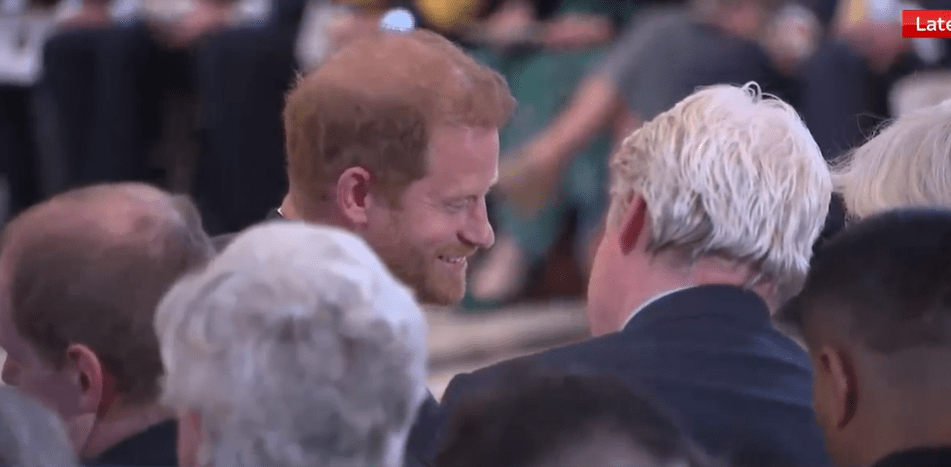 Harry was all smiles as he caught up with Diana's brother