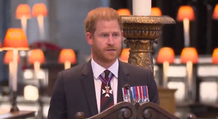 Harry gave a reading during the service