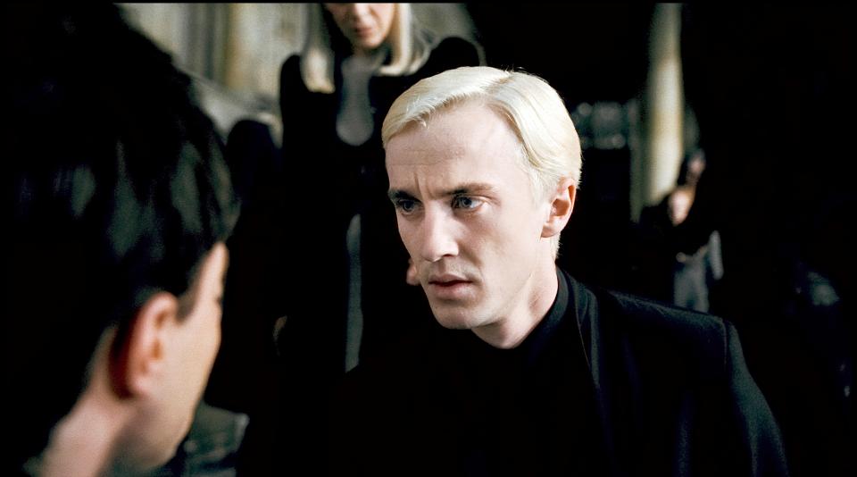 Tom last featured as Draco in a J.K. Rowling adaptation back in 2011