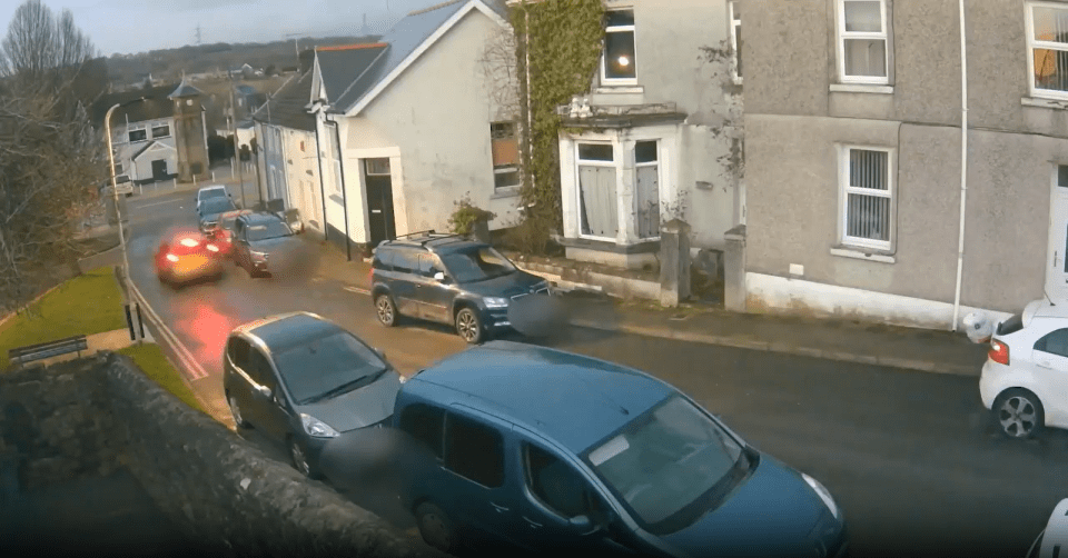 Footage shows the car speeding just moments before the hit-and-run