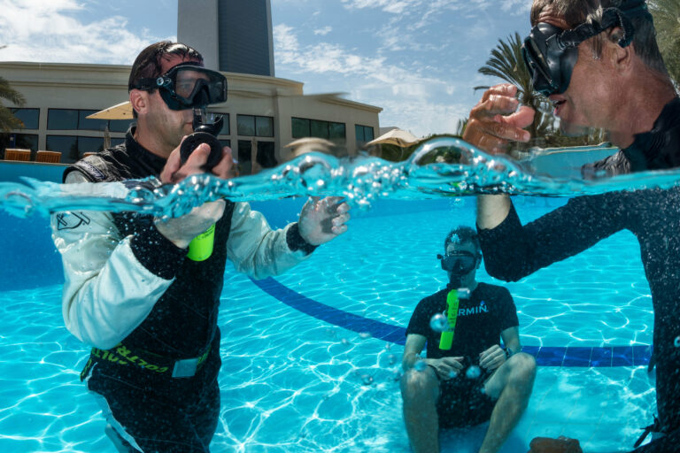 Scuba diving is among a number of activities that can be done at the pool