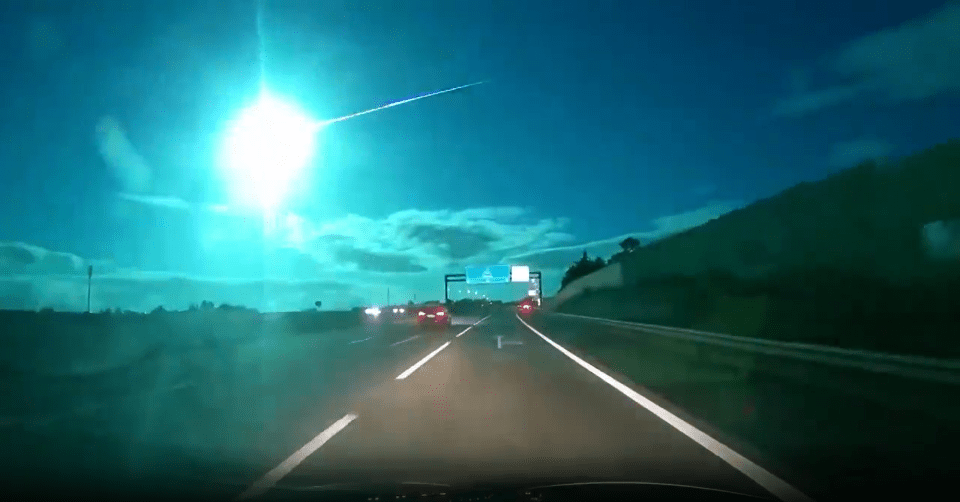 The fireball shot turned the pitch-black sky into bright tones of blue