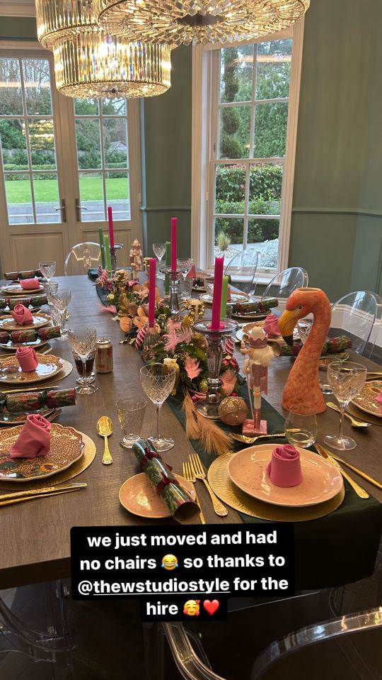 She showed off the property's huge dining room