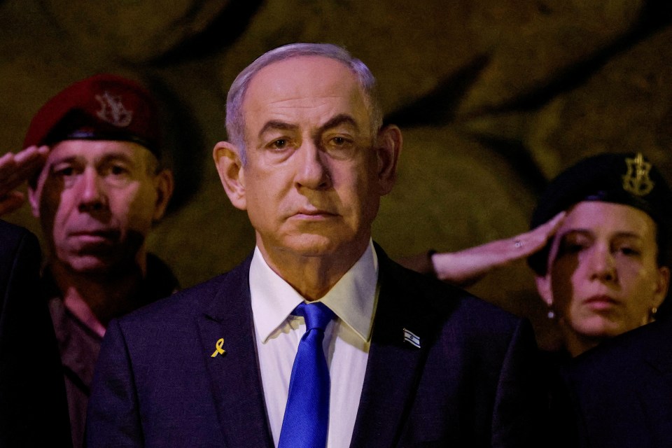 Israeli PM Benjamin Netanyahu attends a Holocaust Remembrance Day ceremony