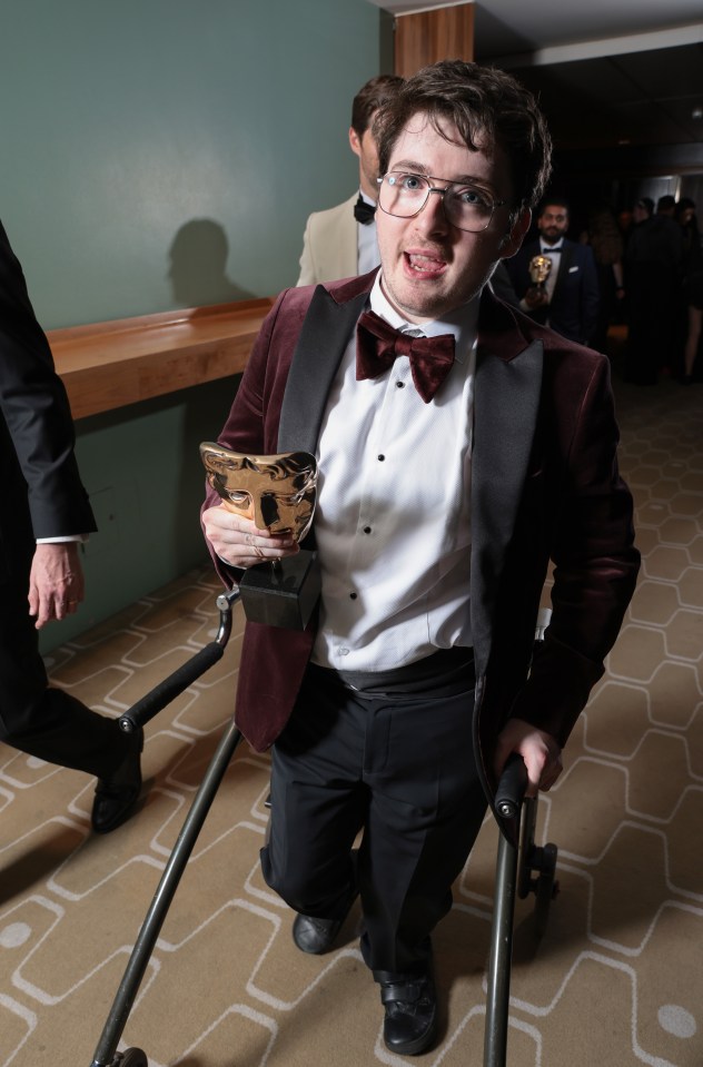 Jack Carroll with his Bafta award