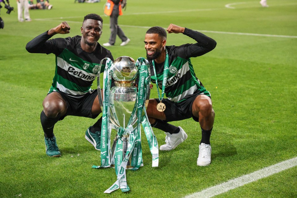 Ousmane Diomande (left) has just won the Portuguese title with Sporting Lisbon