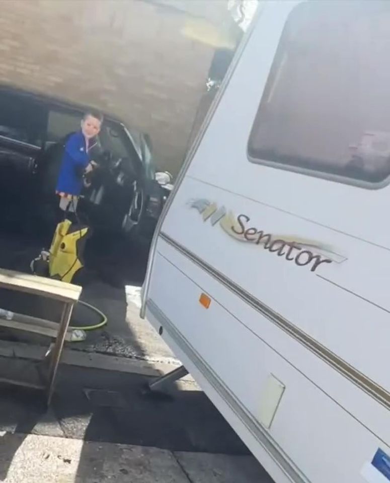 Ally came home to find his nephew using a jet wash to drench his Mini