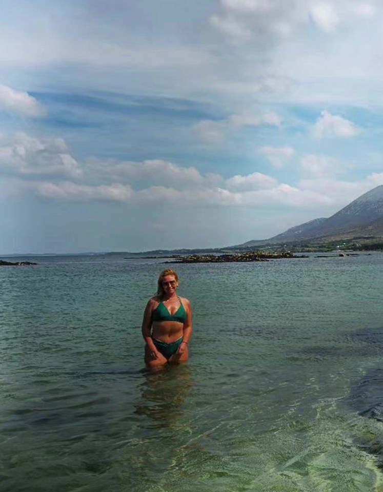 Josie Gibson looked stunning as she posed in the sea in a green bikini