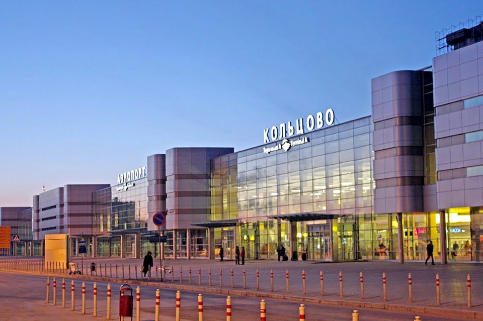 The freak accident took place at Koltsovo airport in the Russian city of Yekaterinburg