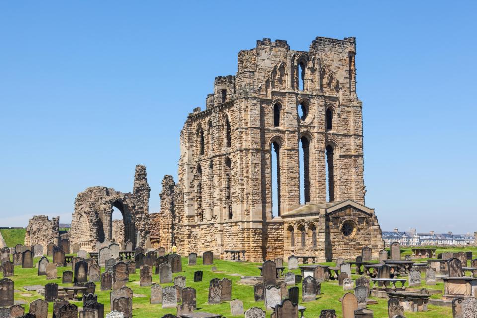 Tynemouth Priory and Castle overlook the beach