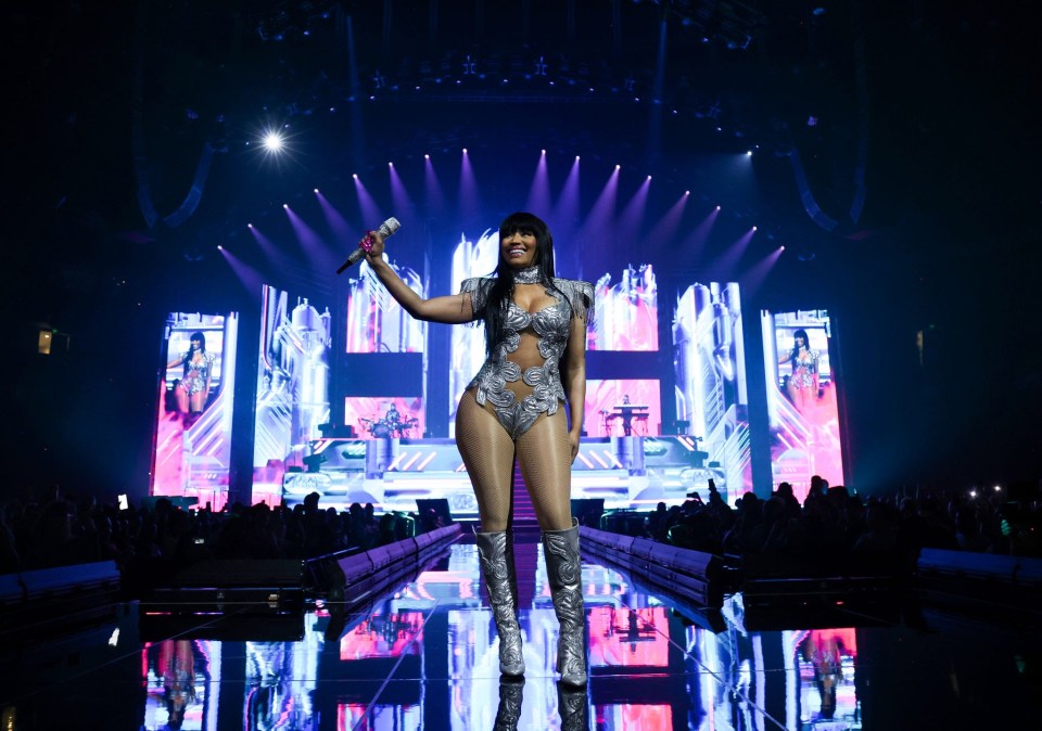 OAKLAND, CALIFORNIA - MARCH 01: (Exclusive Coverage) Nicki Minaj performs during the opening night of her Pink Friday 2 World Tour at Oakland Arena on March 01, 2024 in Oakland, California. (Photo by Kevin Mazur/WireImage for Live Nation)