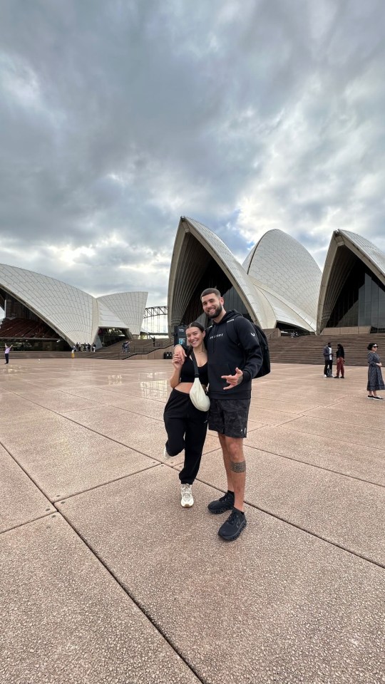 Molly Marsh and Zach Noble posed together in Australia