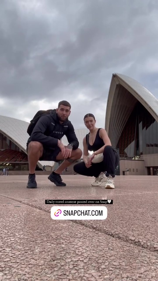 The couple posed outside Sydney Opera House