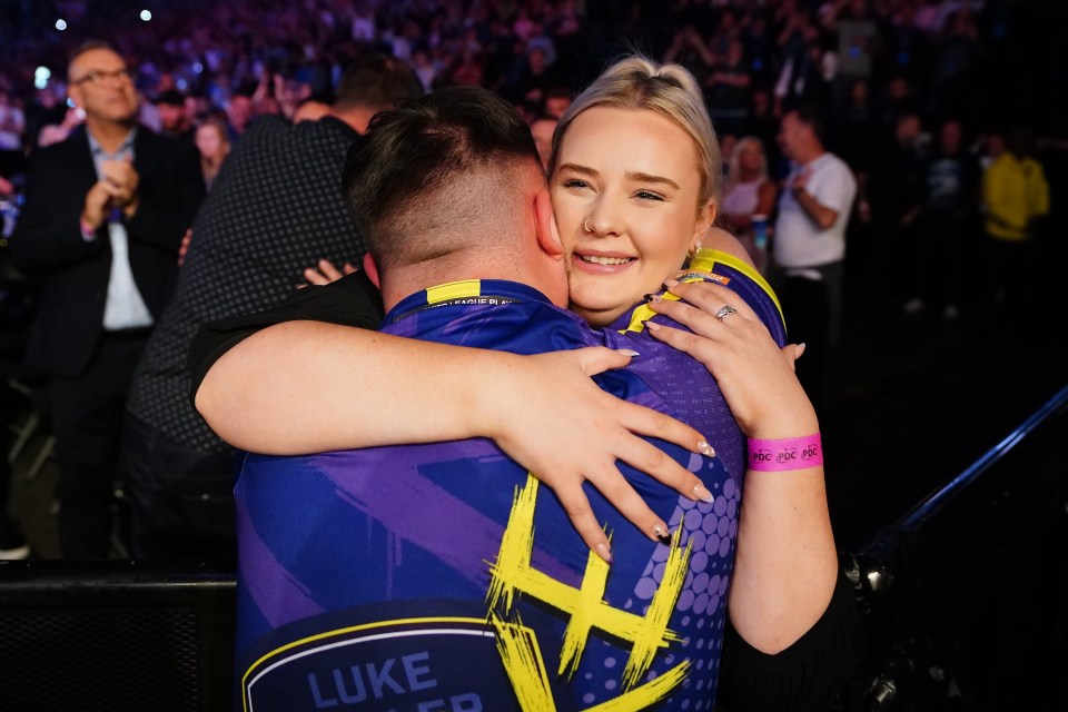 Littler celebrated his win on Thursday with his girlfriend