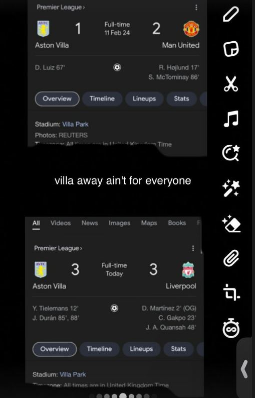 Littler posted ‘Villa away ain’t for everyone’ to compare scores with United’s result in February