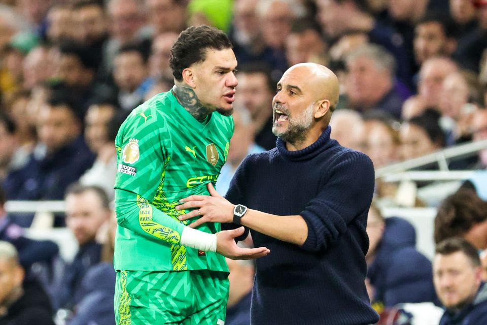 Ederson was visibly furious to be taken off