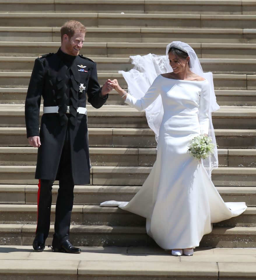 Meghan and Harry tied the knot on May 19, 2018 in front of 600 guests at St George's Chapel at Windsor Castle