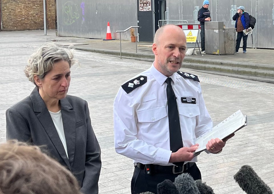 Metropolitan Police of Detective Chief Superintendent James Conway making a statement to media following the shooting incident