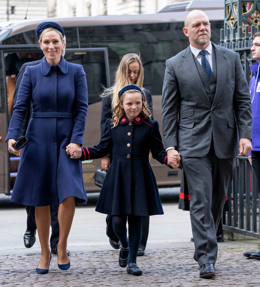  Zara and Mike with their eldest daughter Mia Grace