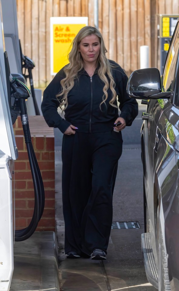 She appeared to keep a low profile in an all-black tracksuit