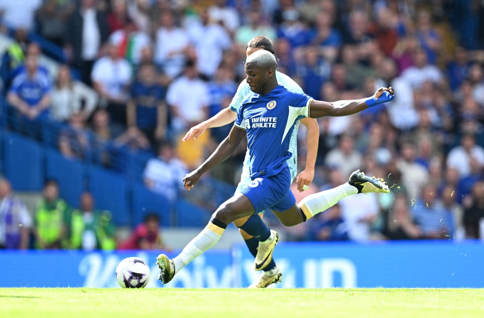 Moises Caicedo scored his first Chelsea goal with a stunner from the halfway line