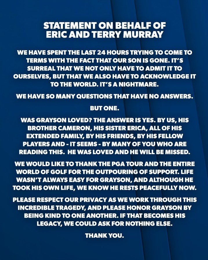 Grayson Murray’s heartbroken parents full statement