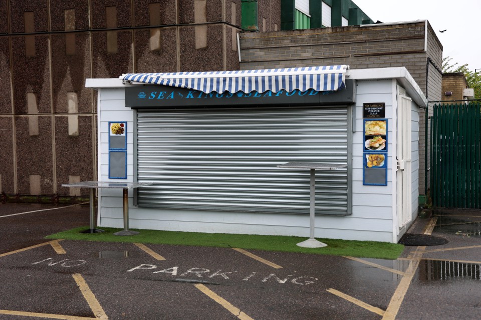 A sea food stall in the town