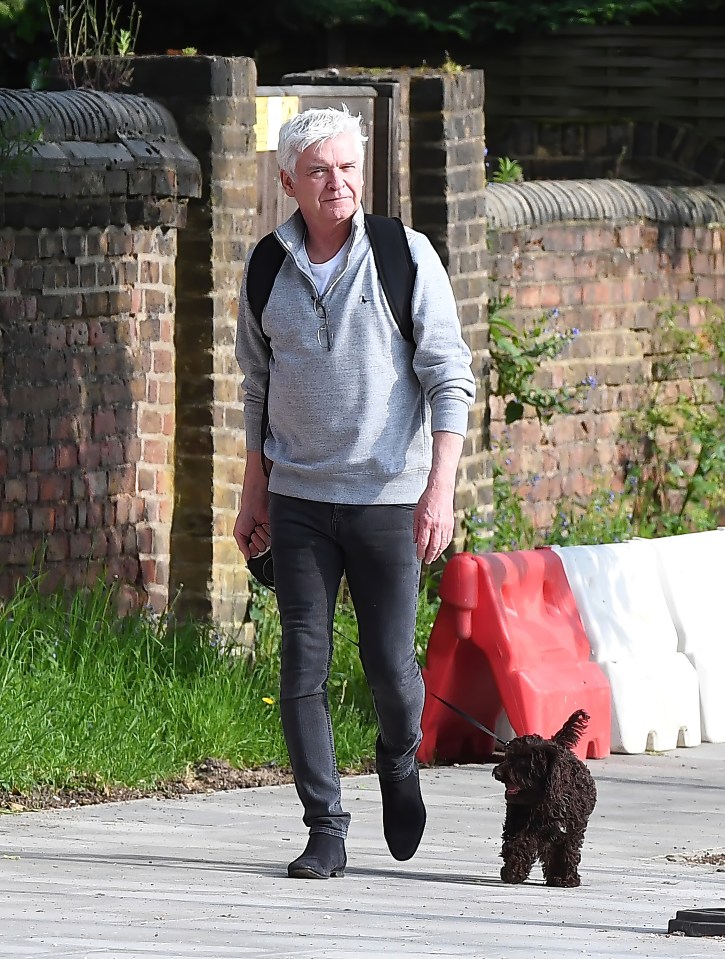 Phillip Schofield was seen walking his beloved pet puppy