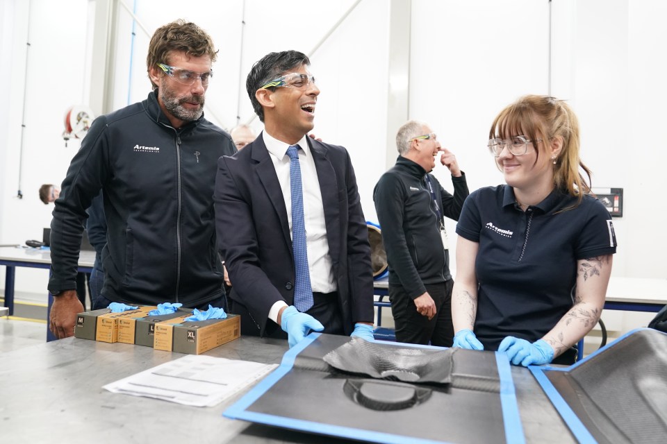 Rishi Sunak was in Belfast at a maritime technology centre after calling a General Election