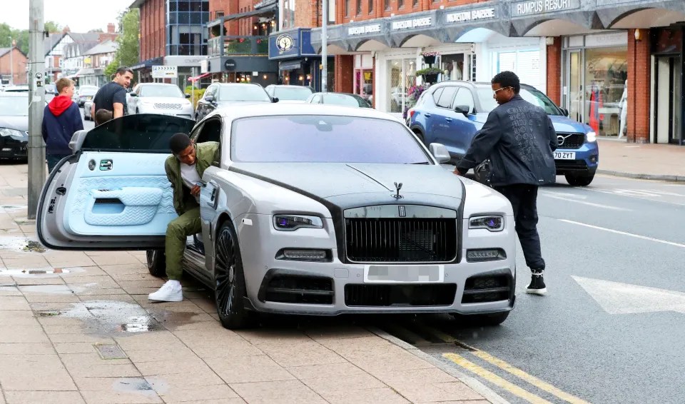 Marcus Rashford leaves his car on double yellow lines outside a Cheshire jewellers